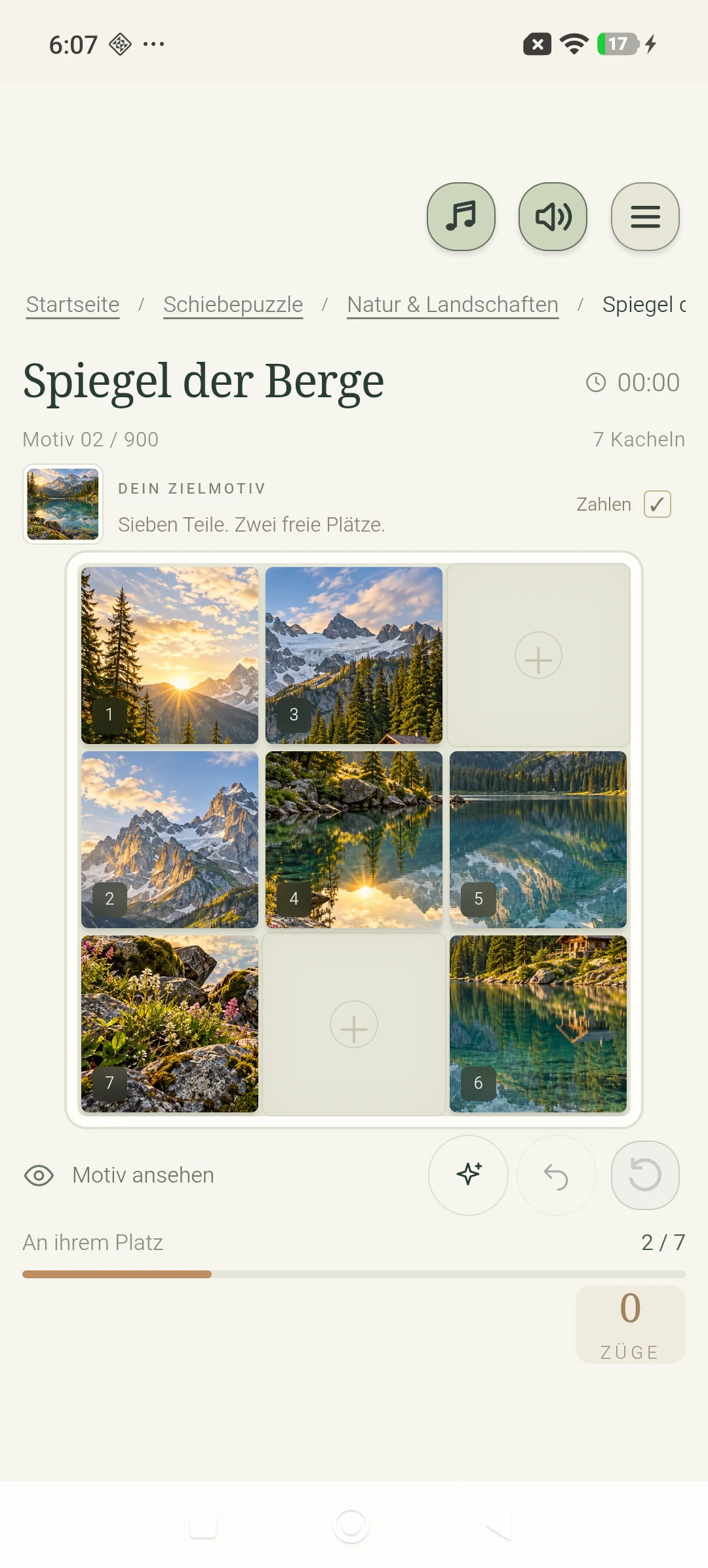 Living Puzzle Collection – Mountain reflections · Sliding puzzle