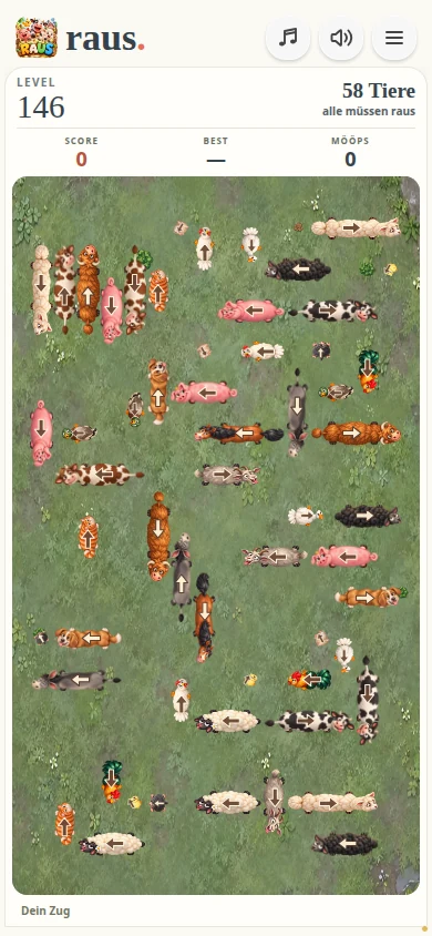 RAUS – Level 146 · 58 Tiere