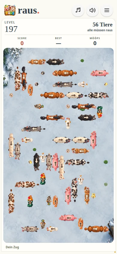 RAUS – Level 197 · 56 Tiere