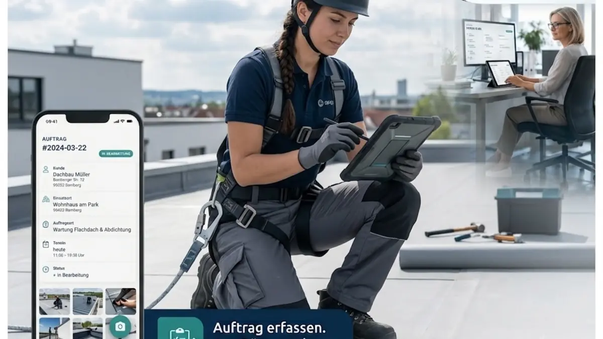 Arbeiten an einer Dachfläche
