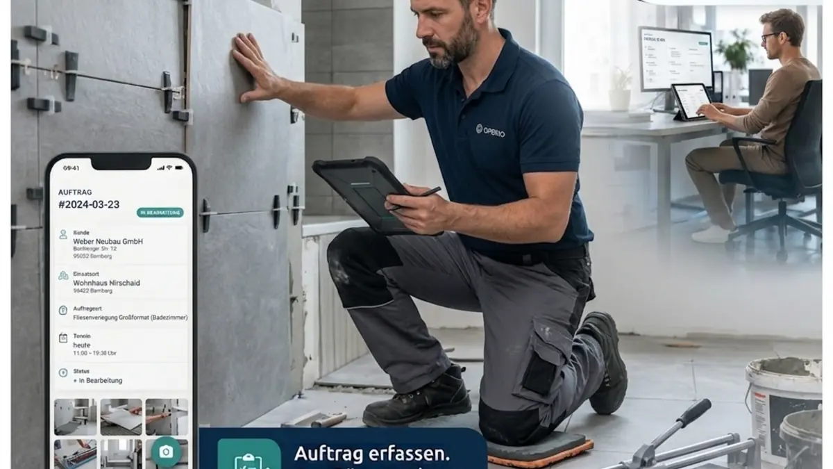 Verlegung von Wand- und Bodenfliesen