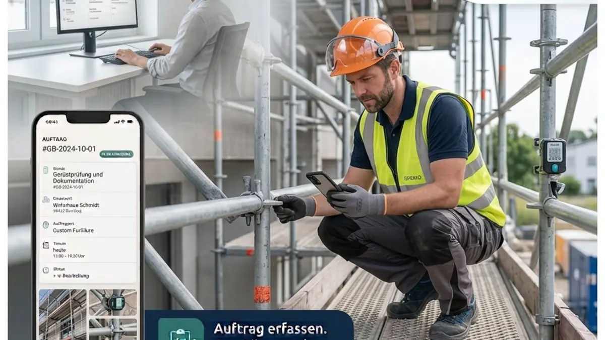 Gerüst an einer Gebäudefassade