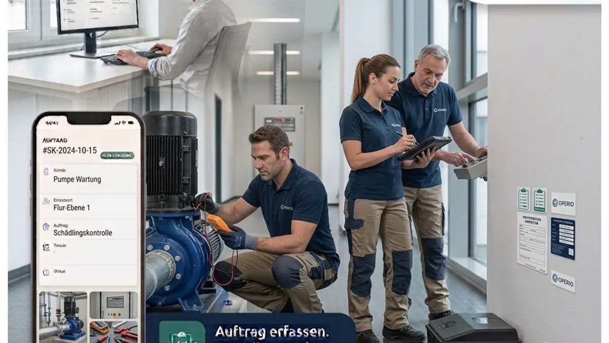 Technische Arbeiten an einer Gebäudeanlage