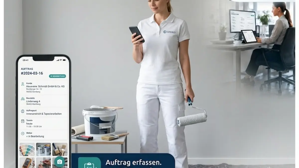 Malerarbeiten an einer Wandfläche