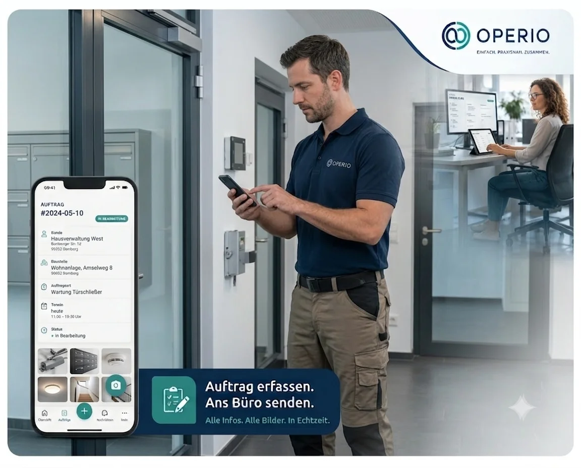 Handwerker arbeitet mit OPERIO